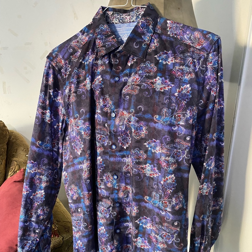 Robert Graham Albany Button-Up Dress Shirt - Size Large